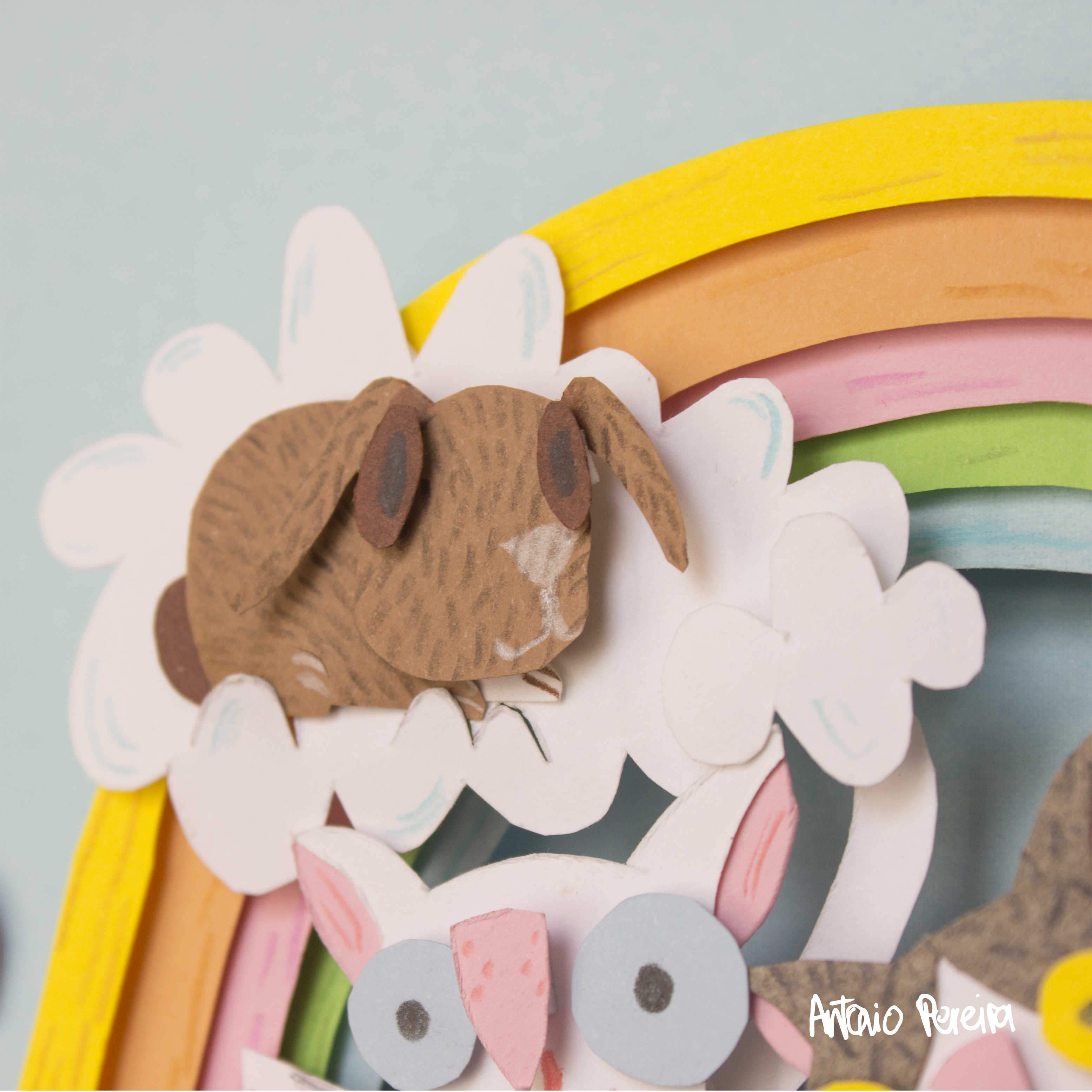 Ilustración personalizada realizada con la técnica del papercut