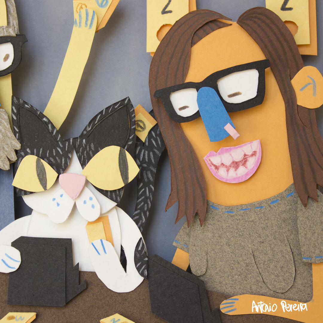 Ilustracion personalizada con la técnica del papercut