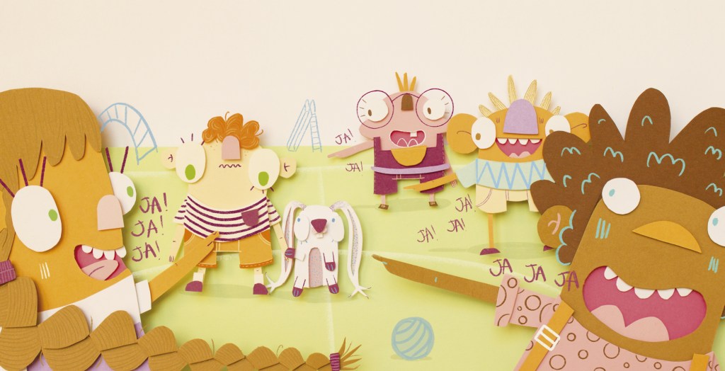 Ilustración infantil creado con la técnica del papercut