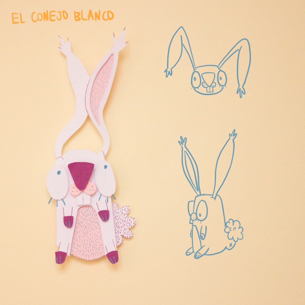 Diseño de personajes para el cuento infantil ilustrado El conejo blanco de Izan