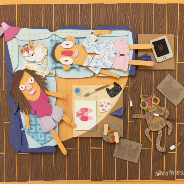 Ilustración personalizada con la técnica del papercut