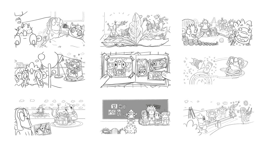 Storyboard del cuento infantil ilustrado El conejo blanco de Izan